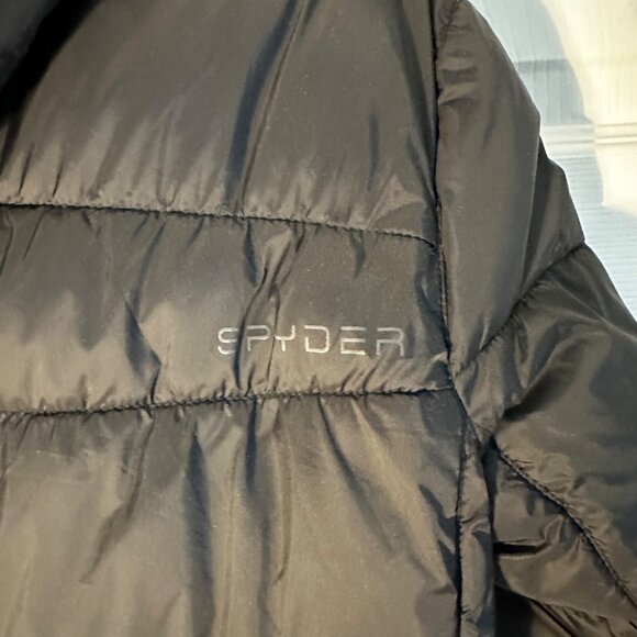 Spyder Boys' Quilted Puffer Hooded Jacket Black Size Large Outdoor Cold Weather - Picture 5 of 12